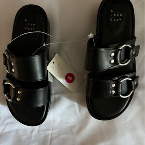 NEW! Women's Haisley Wedge Heel Platform Sandals - A New Day, Black